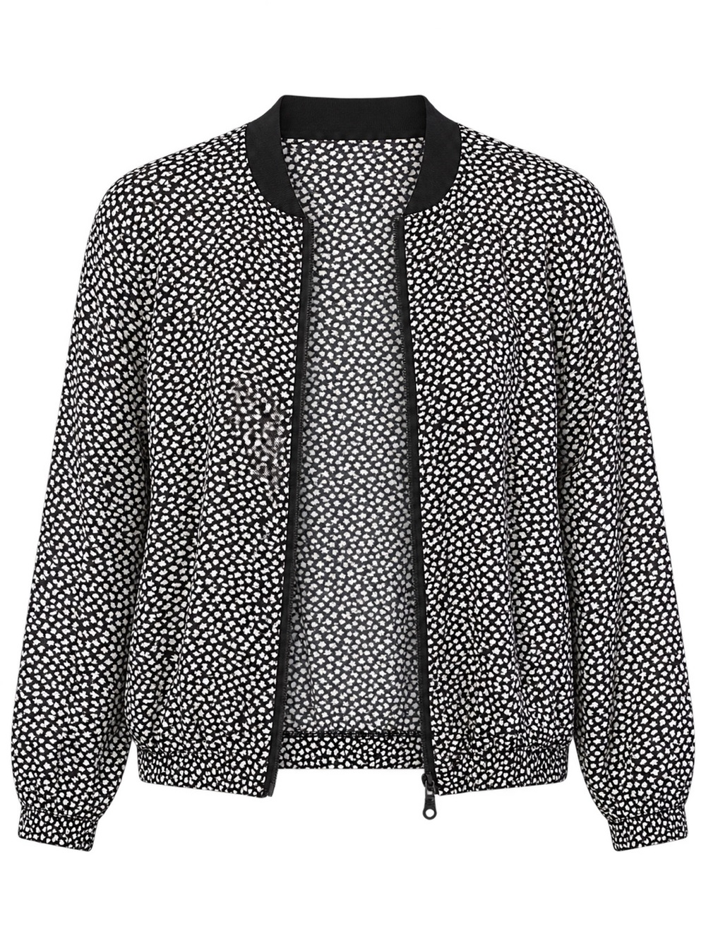 Molly Bracken Printed Bomber Jacket in Black & White XS